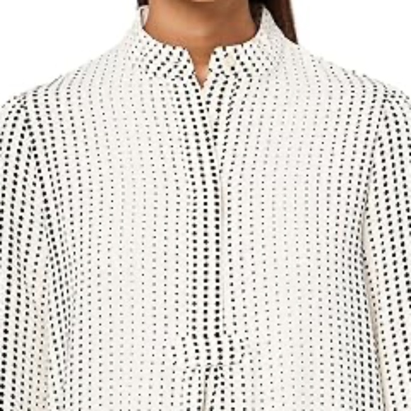 Anne Klein Florentine Dot Poet Blouse White / Black Medium - Picture 3 of 4